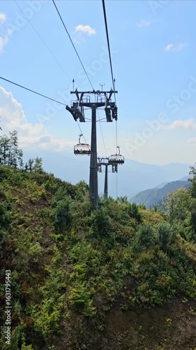 The ski lift and the funicular in Krasnaya Polyana, Sochi