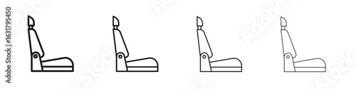 Car seat icon. minimal strokes lines for web designs