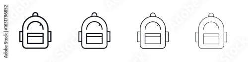 Backpack icon. minimal strokes lines for web designs