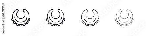 Baby bib icon. minimal strokes lines for web designs