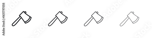 Axe icon. minimal strokes lines for web designs