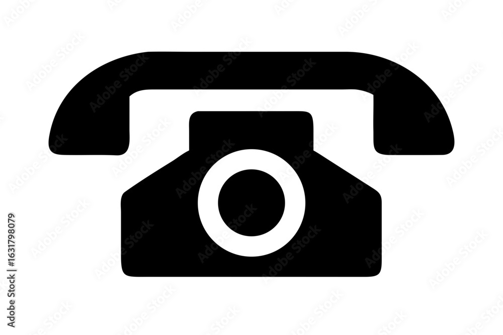Professional Vector Icon: Bold Black Filled Telephone Symbol with Rotary Base for Business, UI/UX, and Modern Communication Professional Vector Icon: Bold Black Filled Telephone Symbol with Rotary Base for Business, UI/UX, and Modern Communication