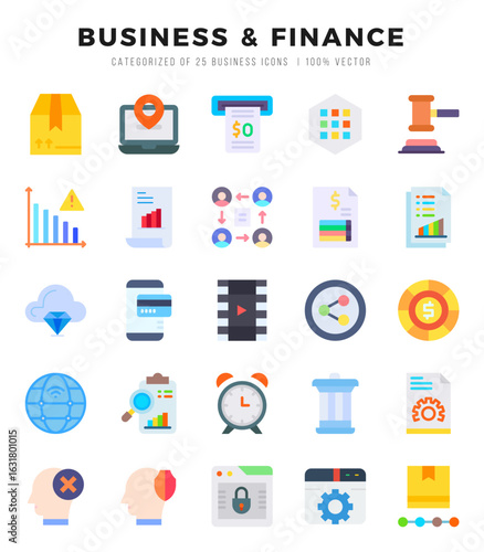 Business & Finance icons set for website and mobile site and apps.