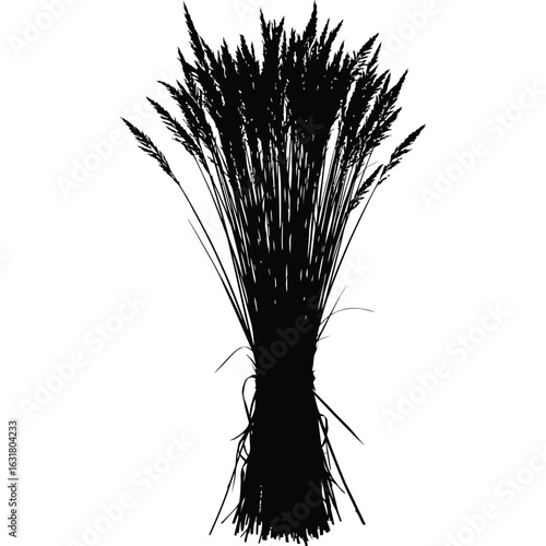 Silhouette of Bound Wheat Sheaf, Harvest, Agriculture