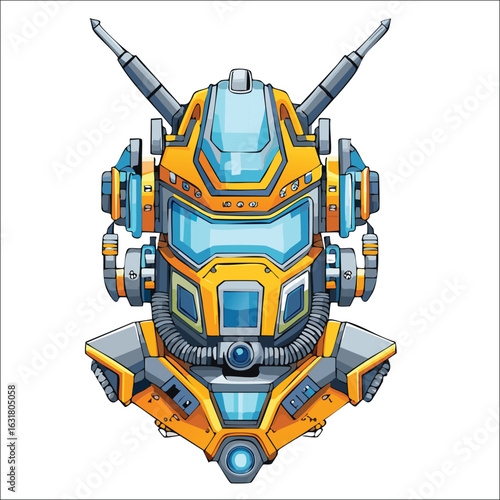 robot cyborg vector illustration