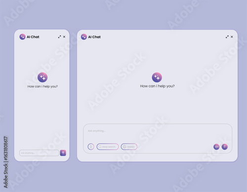Vector AI Chat Window. User Interface Design