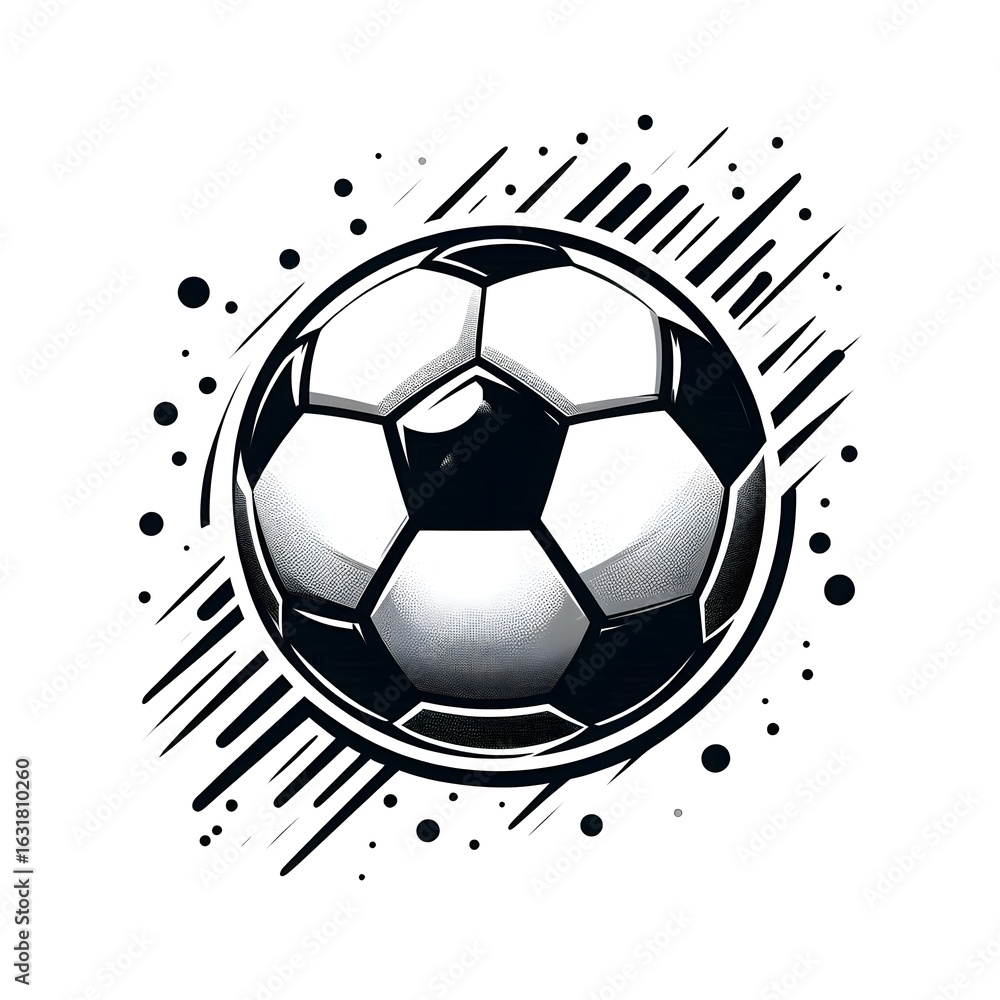 Fototapeta premium Minimalist Football Icon Design with Clean White Background.