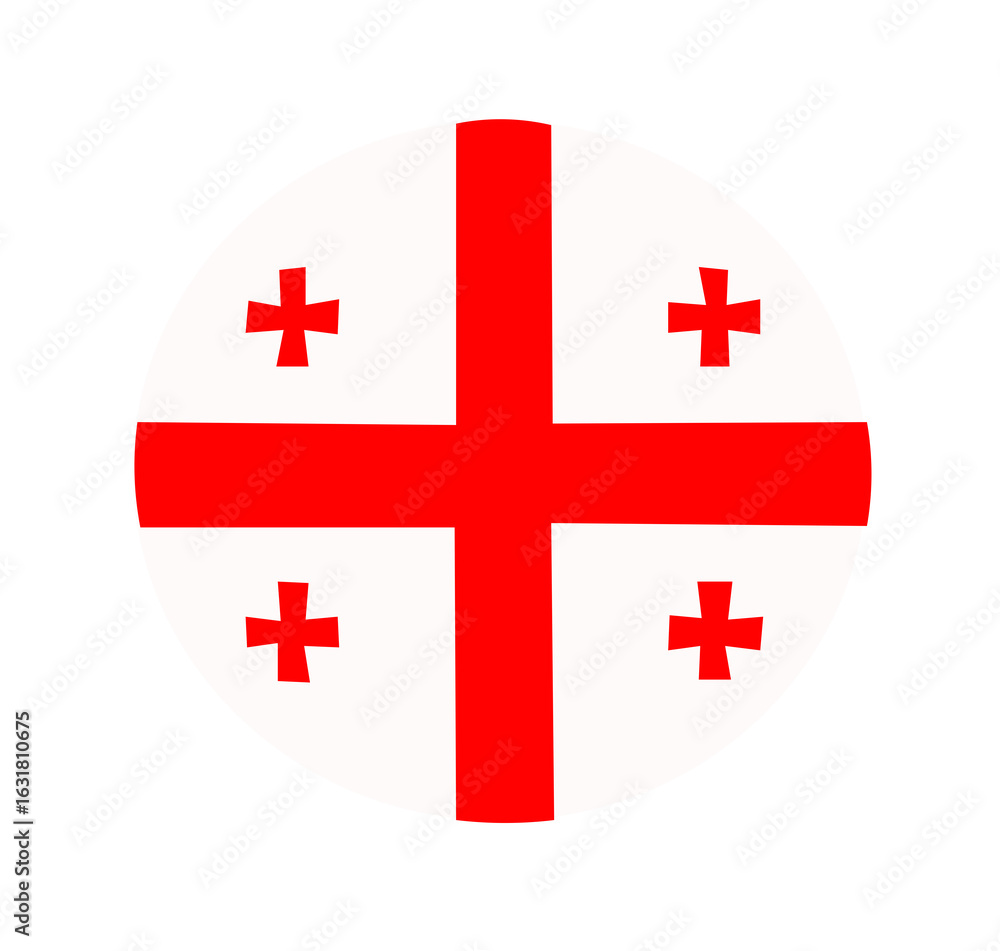 Obraz premium Georgia flag badge stock illustration on white background