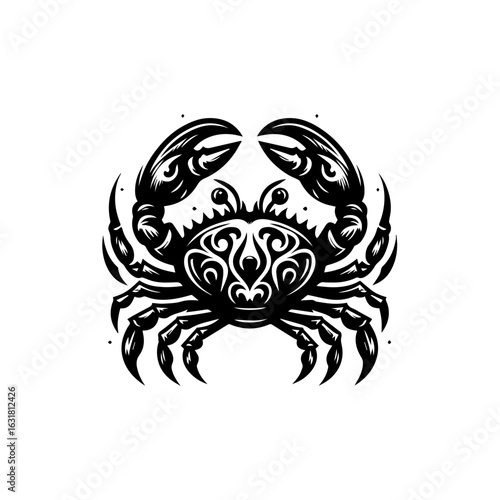 Vector art of cartoon crab isolated on white background illustration of a sea animal