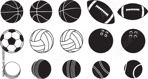 Sports balls collection basketball soccer volleyball football bowling cricket tennis, basketball, soccer ball, volleyball, football, bowling ball, cricket ball, tennis ball, sports equipment, athletic