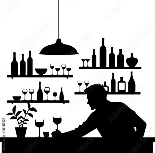 Romantic couple silhouette near a mosque with iconic city landmarks