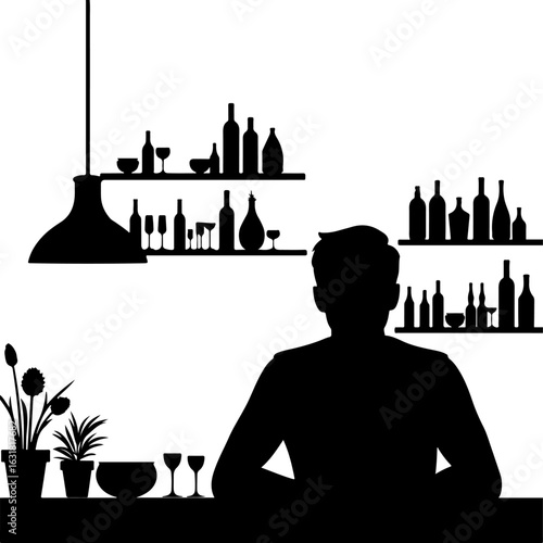 Romantic couple silhouette near a mosque with iconic city landmarks