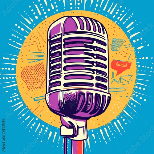vector illustration of a microphone