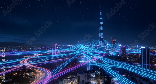 night view of the city