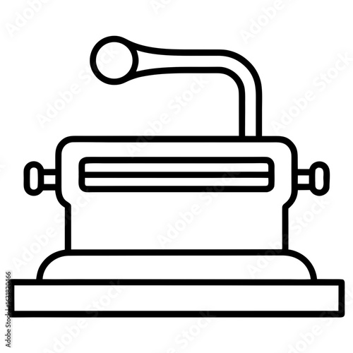 Heat Press Machine Vector | Generative AI & Linocut Silhouette Design