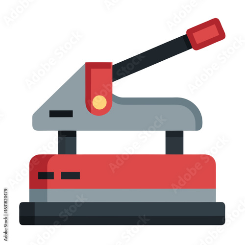 Heat Press Machine Vector | Generative AI & Linocut Silhouette Design