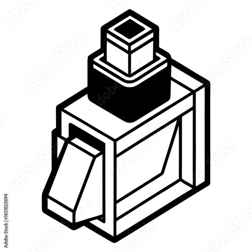 Ink Cartridge Vector | Generative AI & Linocut Silhouette Design