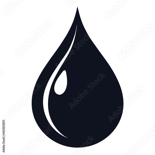 Ink Droplet Vector | Generative AI Linocut Silhouette Design