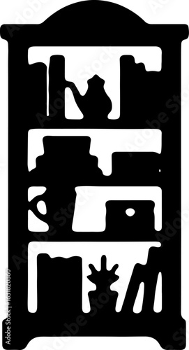 Black silhouette furniture icon set vector illustration design symbol