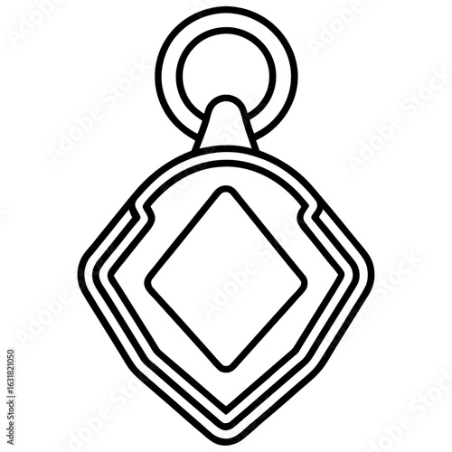 Printable Keychain Vector | Generative AI Linocut Silhouette Design for Craft & DIY Projects