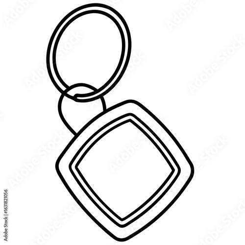 Printable Keychain Vector | Generative AI Linocut Silhouette Design for Craft & DIY Projects
