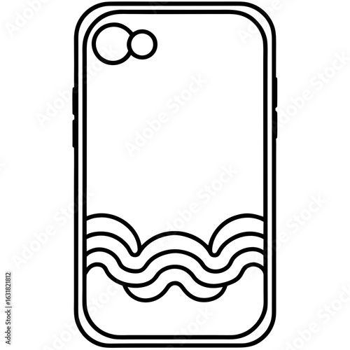 Printable Phone Case Vector | Generative AI Linocut Silhouette Design