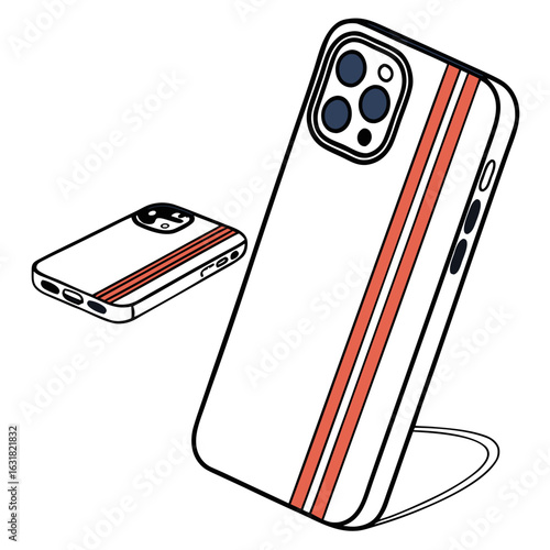 Printable Phone Case Vector | Generative AI Linocut Silhouette Design