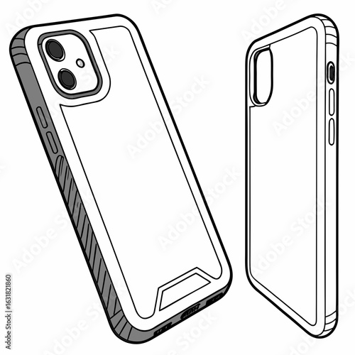 Printable Phone Case Vector | Generative AI Linocut Silhouette Design
