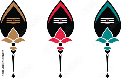 Triple Vel Vector Art in Unique Color Combinations | Tamil Lord Murugan Symbol Tattoo, Auto, Bike, Car Sticker Design