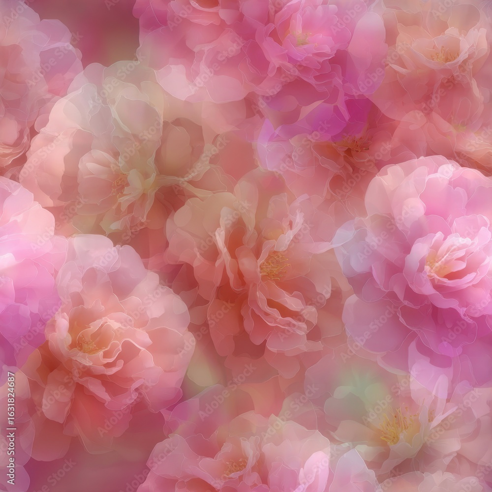 Obraz premium Soft and Dreamy Pink Peonies Blossoming in Delicate Pastel Background.