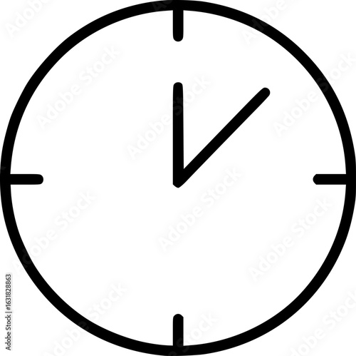 Clock Vector Icon for Time and Alarm