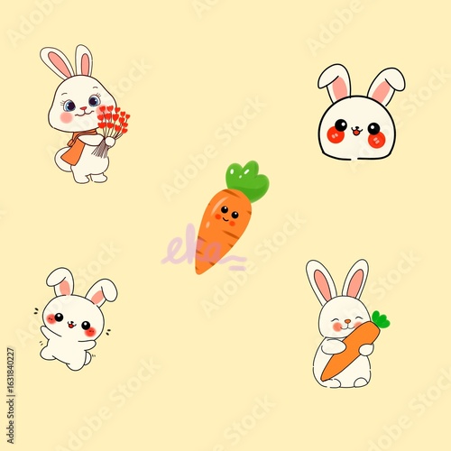 set of funny animals