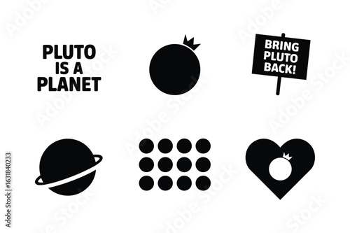 Pluto planet advocacy symbols and text sign