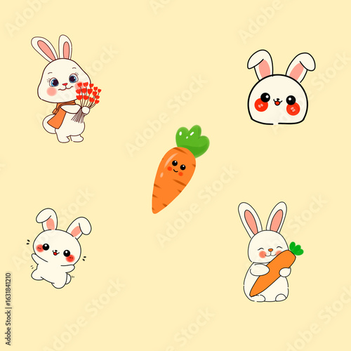 set of funny animals