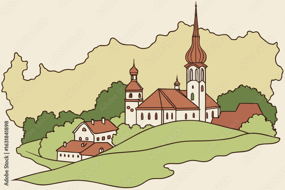Naklejka premium Valga, Valga County, Estonia – Unique for straddling the border with Latvia alongside the town of Valka.