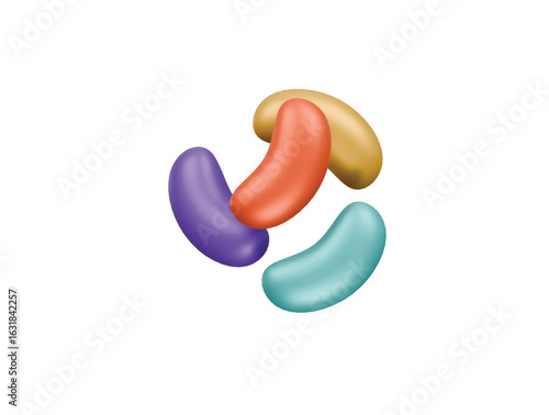 jelly beans icon 3d illustration render