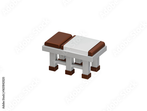 physiotherapy bed icon 3d illustration render