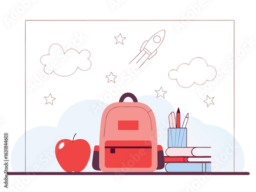 vector illustration of a bag with heart