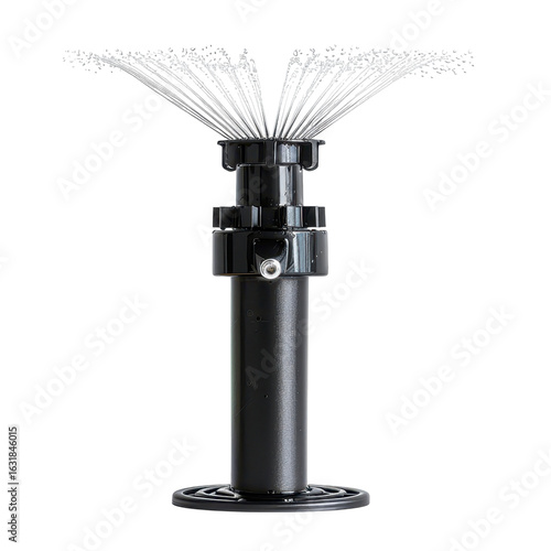 Black Garden Sprinkler with Multiple Spray Patterns for Lawn Care