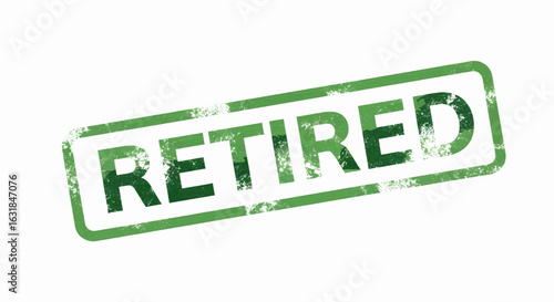 Retired grunge stamp vector, an illustration of retirement