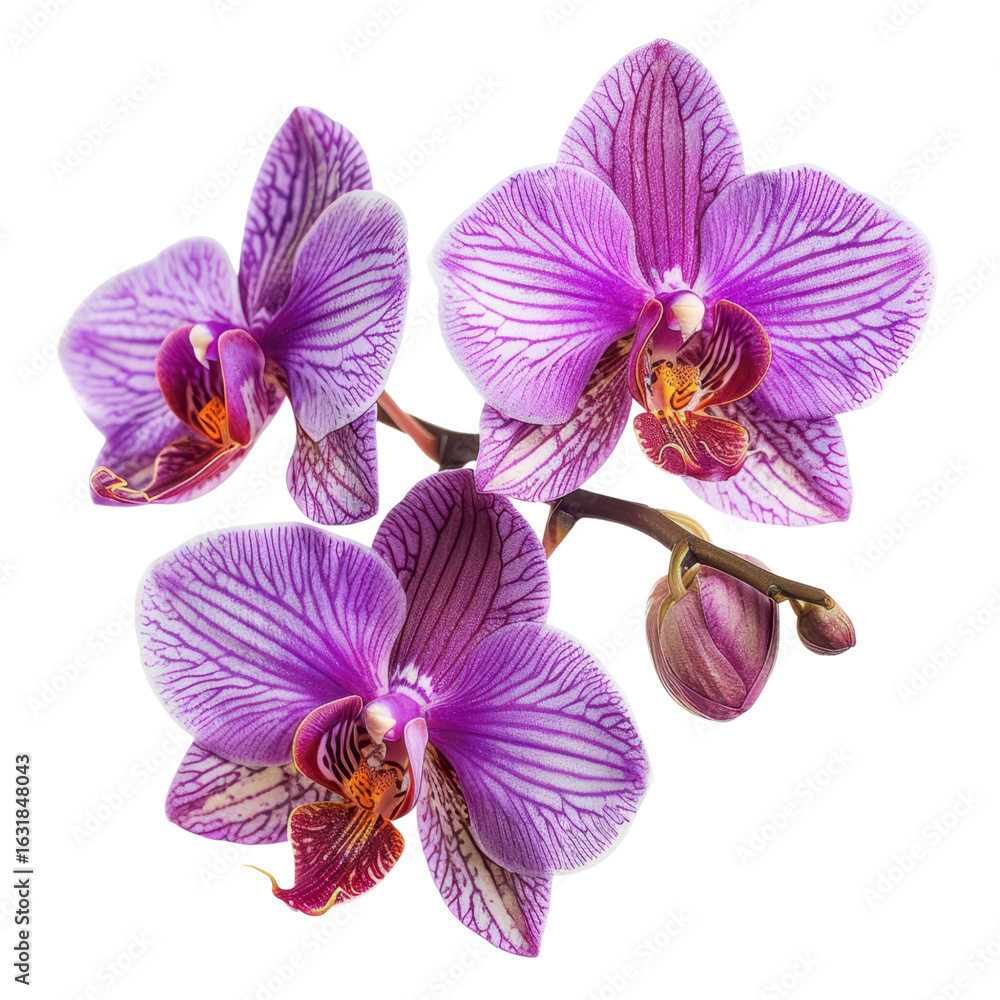 Fototapeta premium Beautiful Purple Orchid Flower with Delicate Petals and Details