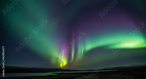 Wallpaper Mural Majestic aurora borealis display over a tranquil landscape. Torontodigital.ca