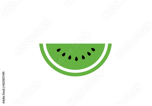 Fresh Kiwi Slice: A vibrantly colored slice of fresh kiwi fruit, with its signature green flesh and black seeds. Perfect illustration for healthy eating concept.