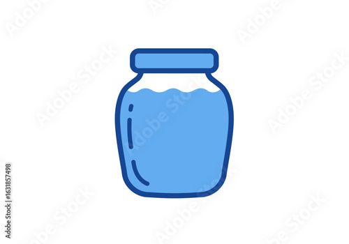 Jar of Water: A refreshing depiction of a jar filled with clean, cool water, offering a serene and inviting visual for themes of purity and hydration.