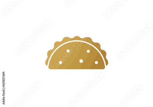 Golden Culinary Delights: An abstract, golden illustration of a tantalizing empanada, representing the savory essence of culinary excellence.