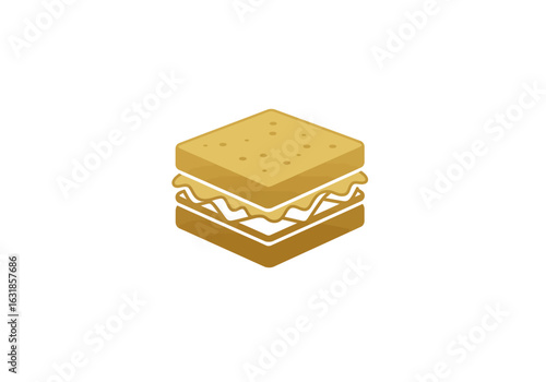 Isometric Sandwich Illustration: An inviting isometric illustration of a freshly prepared sandwich, showcasing layers of savory ingredients.