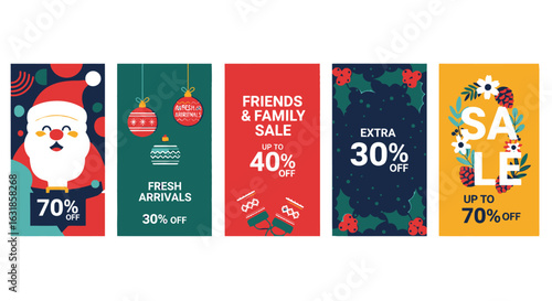 Vector art of christmas sale banner design for social media story and marketing campaign