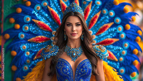 Beautiful woman in Samba costumes photography