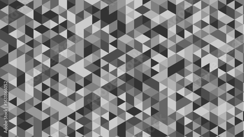 Abstract gray seamless geometric pattern polygon mosaic vector background illustration. Seamless black and white geometric pattern low-poly backdrop background. Black white triangle geometric pattern
