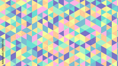 Vibrant polygonal mosaic bursting with dynamic color gradients and seamless geometric rhythm. A bold low-poly pattern design blending futuristic style with digital artistry – perfect for ultra-modern 